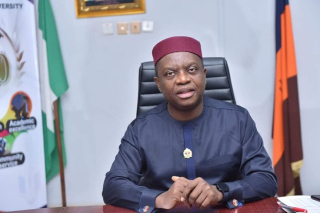 Photo of The outgone Vice-Chancellor of the Nnamdi Azikiwe University, Awka, Anambra State, Prof. Charles Esimone